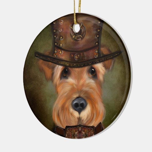 AIREDALE TERRIER KERAMISCH ORNAMENT (Links)