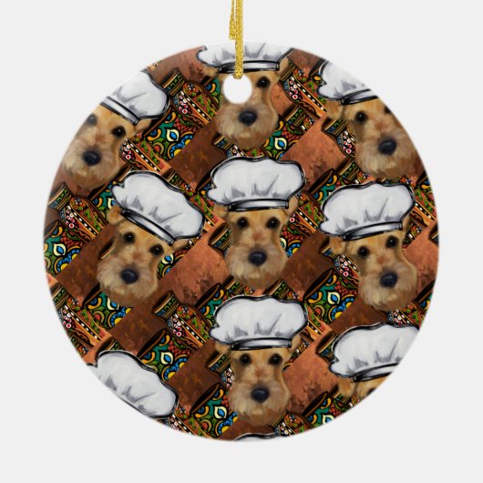 Airedale Terrier Keramisch Ornament (Achterkant)