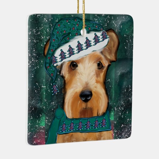 Airedale Terrier Keramisch Ornament (Rechts)
