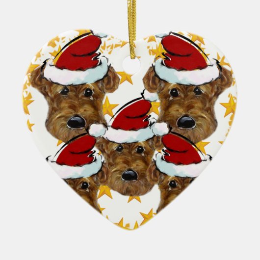 AIREDALE TERRIER KERAMISCH ORNAMENT (Voorkant)