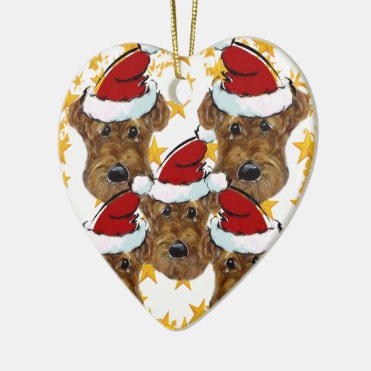 AIREDALE TERRIER KERAMISCH ORNAMENT (Links)
