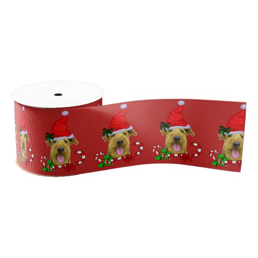 Airedale Terrier kerst Merry Grosgrain Lint (Spoel)