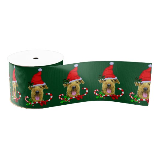 Airedale Terrier kerst Merry Grosgrain Lint (Spoel)