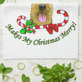 Airedale Terrier kerst Merry Theedoek (Gevouwen)