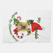 Airedale Terrier kerst Merry Theedoek (Horizontaal)