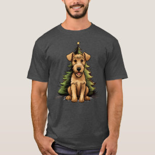 Airedale Terrier Kerst Puppy Dog Schattige Airedal T-shirt