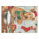 Airedale Terrier Kerstbakfeest: Festieve Kerstmis Tafelkleed (Voorkant (Horizontaal))