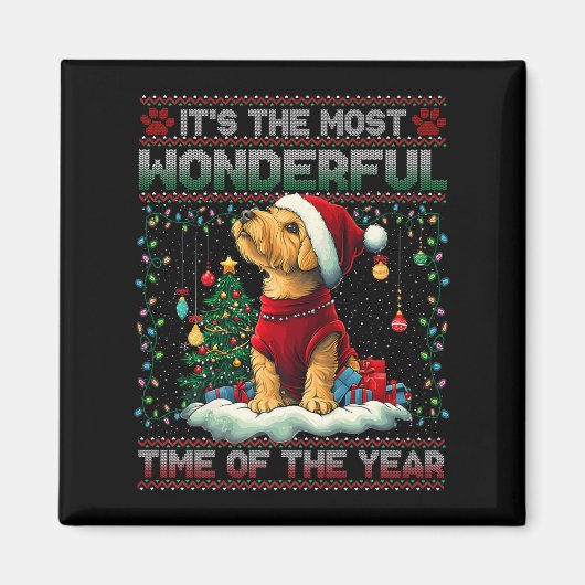 Airedale Terrier Kerstboom Decoraties Hond Lo Magneet (Voorkant)