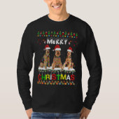 Airedale Terrier-kerstboom lichte Pajama-kerst T-shirt (Voorkant)