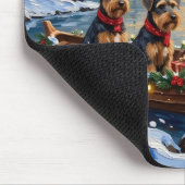 Airedale Terrier Kerstboot Vakantie Muismat (Hoek)