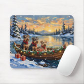 Airedale Terrier Kerstboot Vakantie Muismat (Met muis)