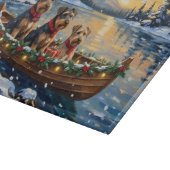 Airedale Terrier Kerstboot Vakantie Snijplank (Hoek)
