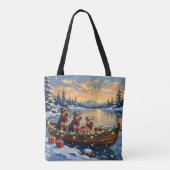 Airedale Terrier Kerstboot Vakantie Tote Bag (Achterkant)