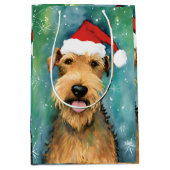 Airedale Terrier Kerstborstel schilderen kunstwerk Medium Cadeauzakje (Voorkant)