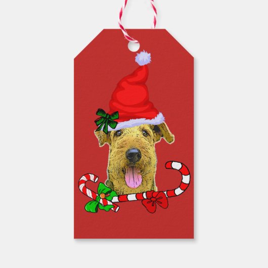 Airedale Terrier-kerstcadeaus Cadeaulabel (Achterkant)