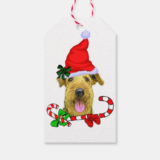 Airedale Terrier-kerstcadeaus Cadeaulabel (Achterkant)