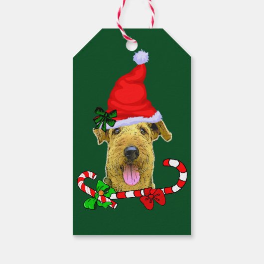 Airedale Terrier-kerstcadeaus Cadeaulabel (Achterkant)