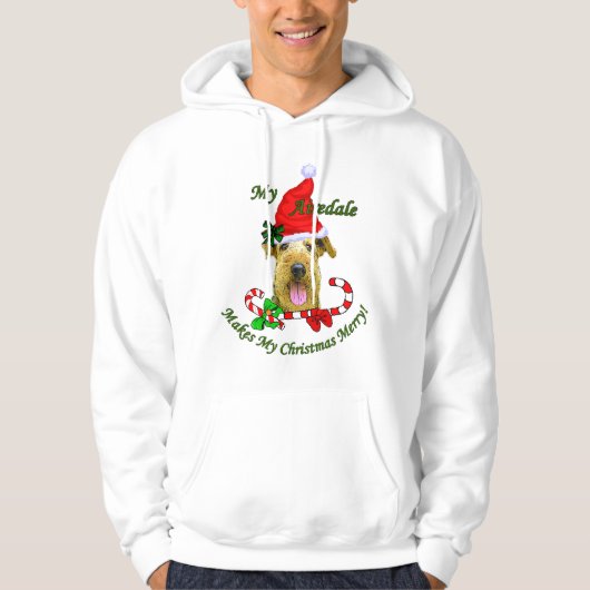 Airedale Terrier-kerstcadeaus Hoodie (Voorkant)