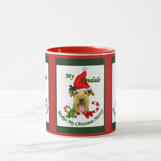 Airedale Terrier-kerstcadeaus Mok (Midden)