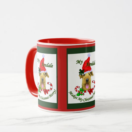 Airedale Terrier-kerstcadeaus Mok (Voorkant links)