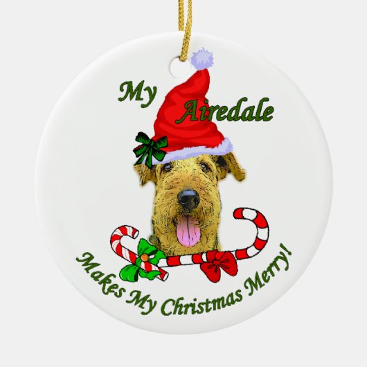 Airedale Terrier Kerstcadeaus Ornament (Voorkant)