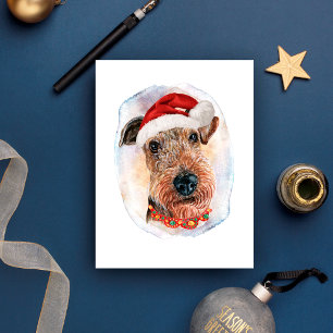 Airedale Terrier Kerstcadeaus voor hondenliefhebbe Feestdagenkaart