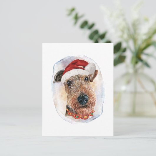 Airedale Terrier-kerstcadeaus voor liefhebbers van Feestdagenkaart (Staand voorkant)