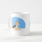 Airedale Terrier Kerstdale Deer Koffiemok (Voorkant links)