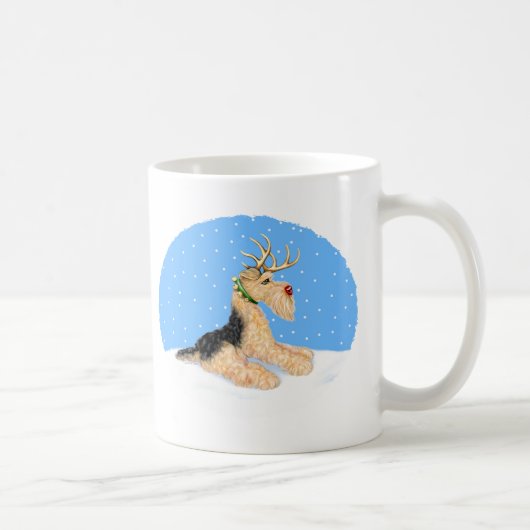 Airedale Terrier Kerstdale Deer Koffiemok (Rechts)