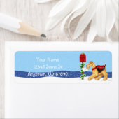 Airedale Terrier kerstdale Mail Labels (Insitu)