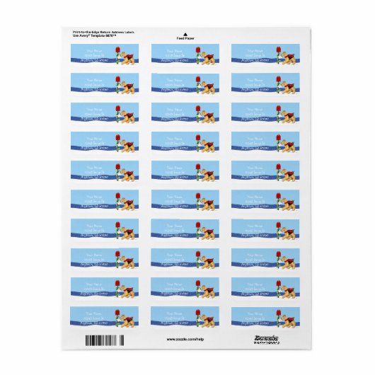 Airedale Terrier kerstdale Mail Labels (Full Sheet)