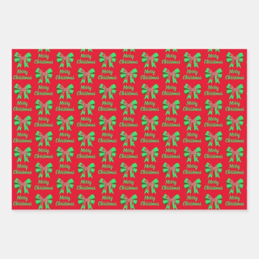 Airedale Terrier-kersthond & Green Bow Inpakpapier Vel (Voorkant)