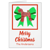 Airedale Terrier-kersthond & Green Bow-kaart (Voorkant)