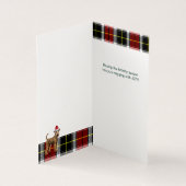 Airedale Terrier Kersthond met Holiday Plaid Kaart (Binnen)
