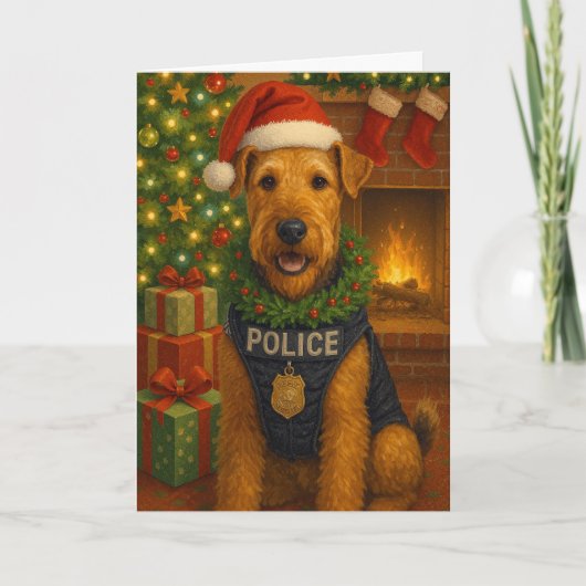 Airedale Terrier Kerstkaart Bedankkaart (Voorkant)