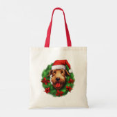 Airedale Terrier Kerstkrans Tote Bag (Achterkant)