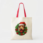 Airedale Terrier Kerstkrans Tote Bag (Voorkant)