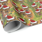 Airedale Terrier Kerstmannen Cadeaupapier (Rol Hoek)