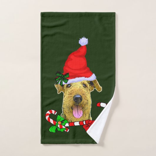 Airedale Terrier Kerstmis Bad Handdoek (Handdoek)