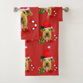 Airedale Terrier Kerstmis Bad Handdoek