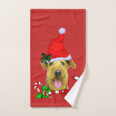 Airedale Terrier Kerstmis Bad Handdoek (Handdoek)