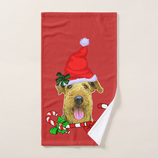 Airedale Terrier Kerstmis Bad Handdoek (Handdoek)