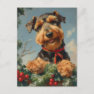 Airedale Terrier Kerstmis Briefkaart