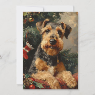 Airedale terrier Kerstmis Feestdagenkaart