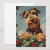 Airedale Terrier Kerstmis Feestdagenkaart (Voorkant / Achterkant)