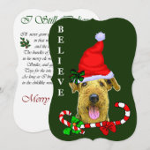 Airedale Terrier Kerstmis Feestdagenkaart (Voorkant / Achterkant)