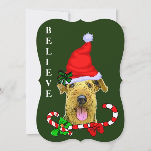 Airedale Terrier Kerstmis Feestdagenkaart (Voorkant)