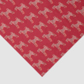 Airedale Terrier Kerstmis Hond Silhouet Rood Tissuepapier (Detail)