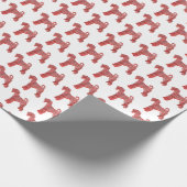 Airedale Terriër Kerstmis Hond Silhouet Wit Cadeaupapier (Hoek)