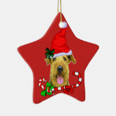 Airedale Terrier Kerstmis Keramisch Ornament (Rechts)